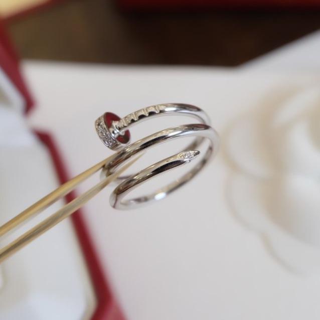 CARTIER JUSTE RING 1.8MM SILVER DOUBLE ROW