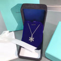 TIFFANY & CO. STERLING SILVER SNOWFLAKE PENDANT NECKLACE