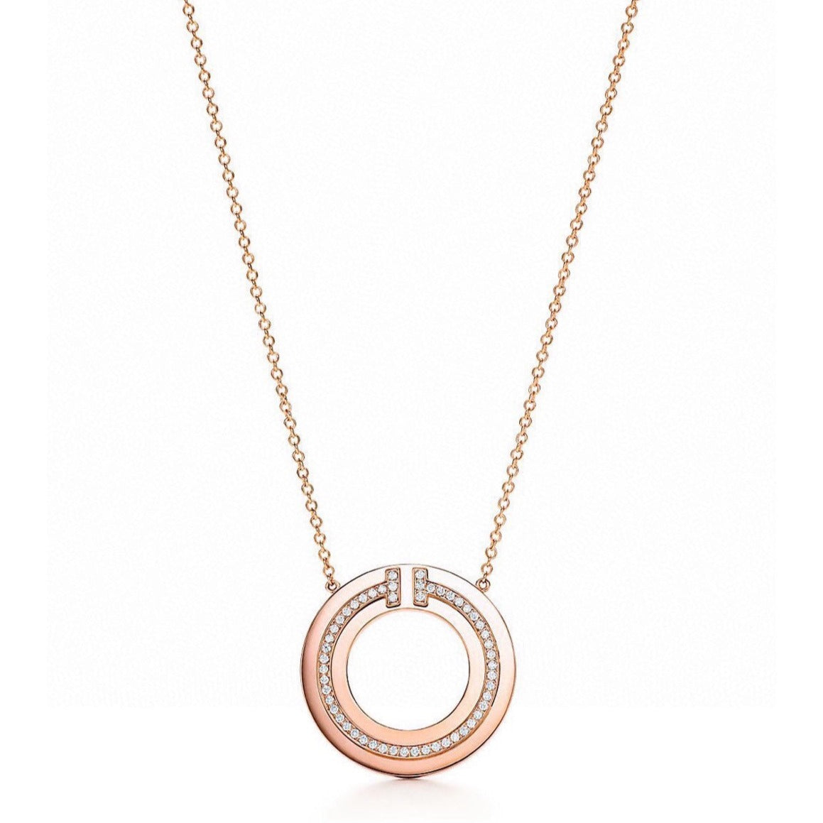 TIFFANY & CO. DIAMOND AND MOTHER OF PEARL CIRCLE PENDANT