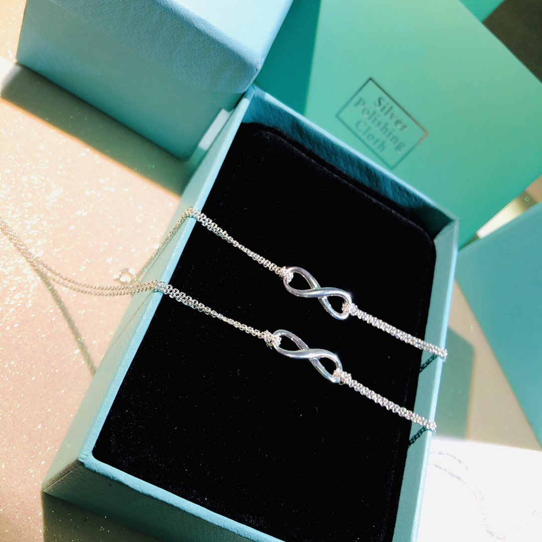 TIFFANY & CO. SILVER INFINITY DOUBLE CHAIN NECKLACE