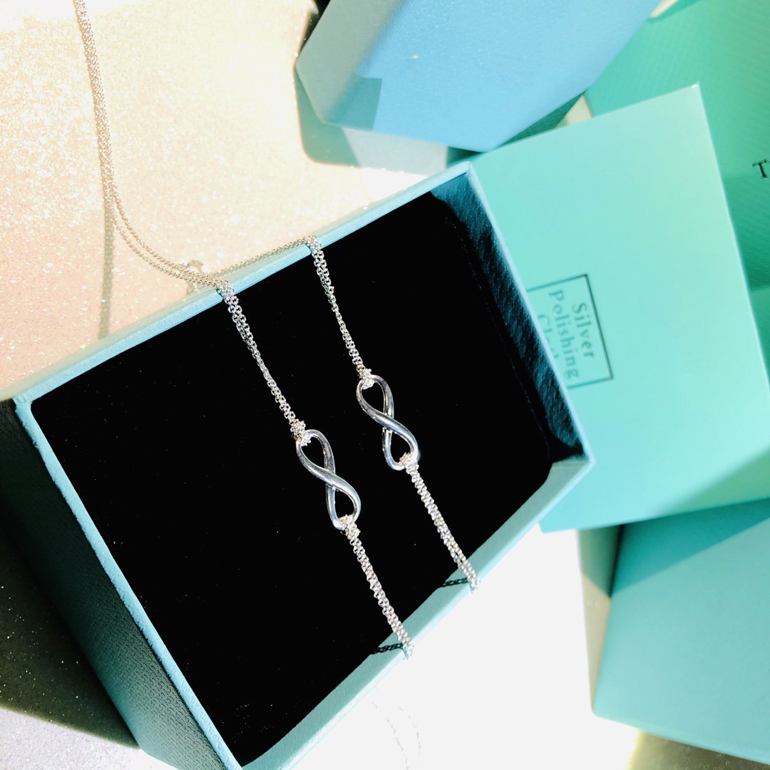 TIFFANY & CO. SILVER INFINITY DOUBLE CHAIN NECKLACE
