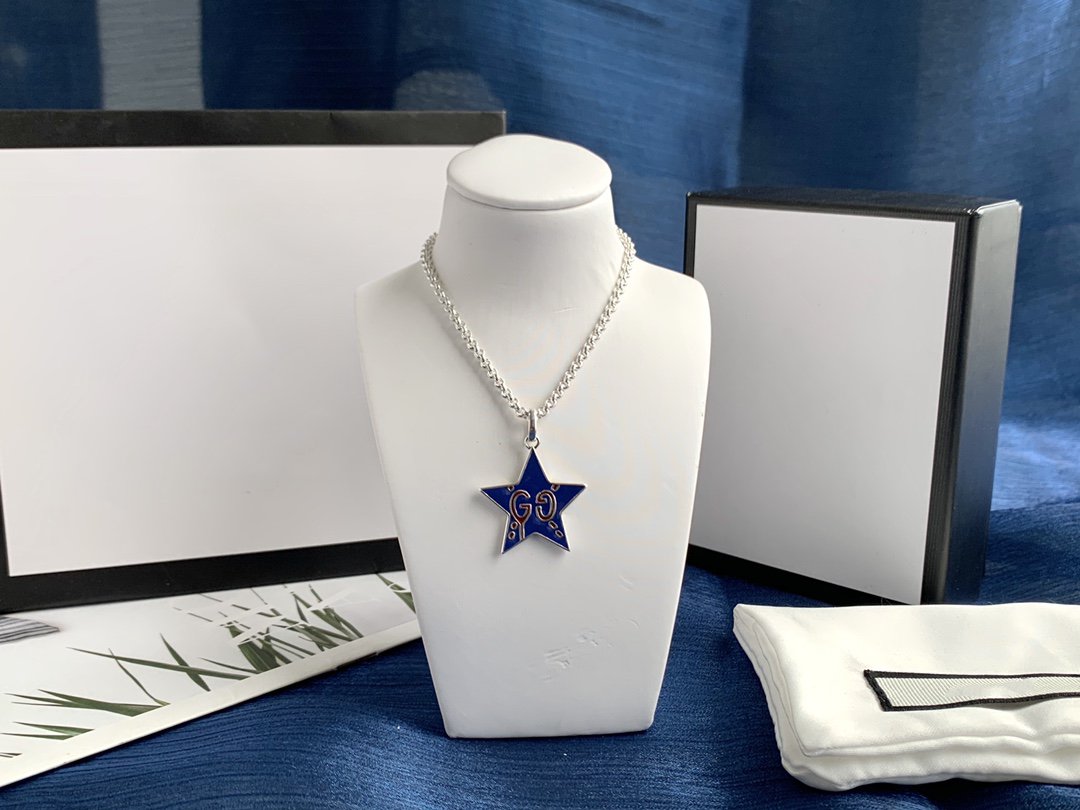 GUCCI GHOST  STAR PENDANT IN MIDNIGHT BLUE