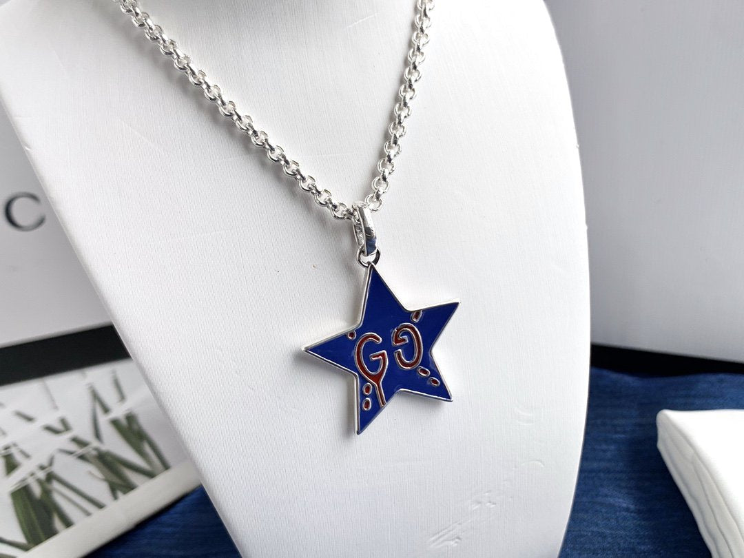 GUCCI GHOST  STAR PENDANT IN MIDNIGHT BLUE