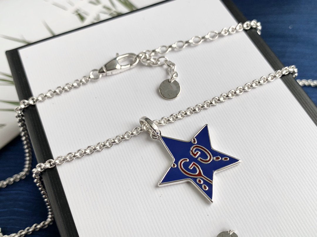 GUCCI GHOST  STAR PENDANT IN MIDNIGHT BLUE