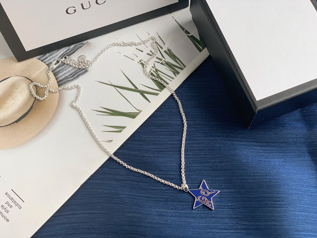 GUCCI GHOST  STAR PENDANT IN MIDNIGHT BLUE