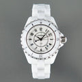 CHANEL J12 Date Quartz White Ceramic Black Numerals White Dial