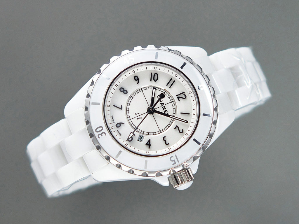 CHANEL J12 Date Quartz White Ceramic Black Numerals White Dial