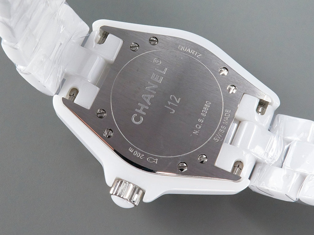 CHANEL J12 Date Quartz White Ceramic Black Numerals White Dial