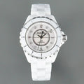 CHANEL J12 Automatic White Ceramic Black Diamond Numerals Mop Dial