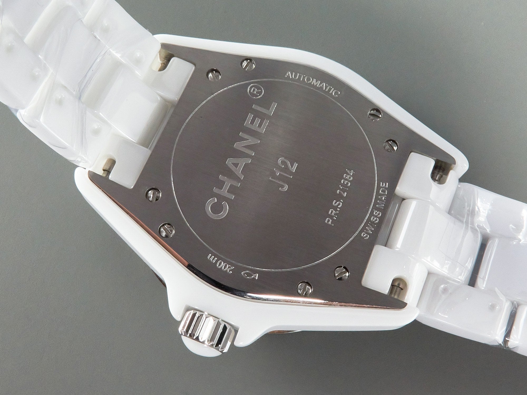 CHANEL J12 Automatic White Ceramic Black Diamond Numerals Mop Dial