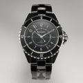 CHANEL J12 Date Automatic Black Ceramic White Numerals Black Dial Black Steel Hands