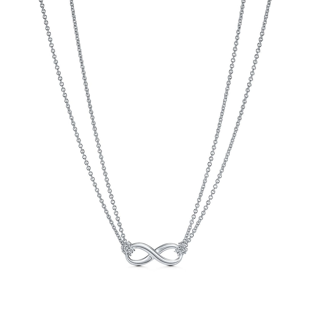 TIFFANY & CO. SILVER INFINITY DOUBLE CHAIN NECKLACE