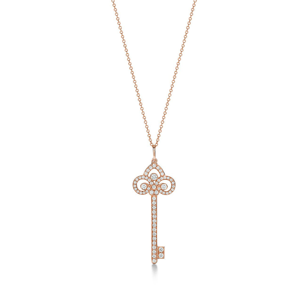 TIFFANY & CO. FLEUR KEY DIAMOND NECKLACE