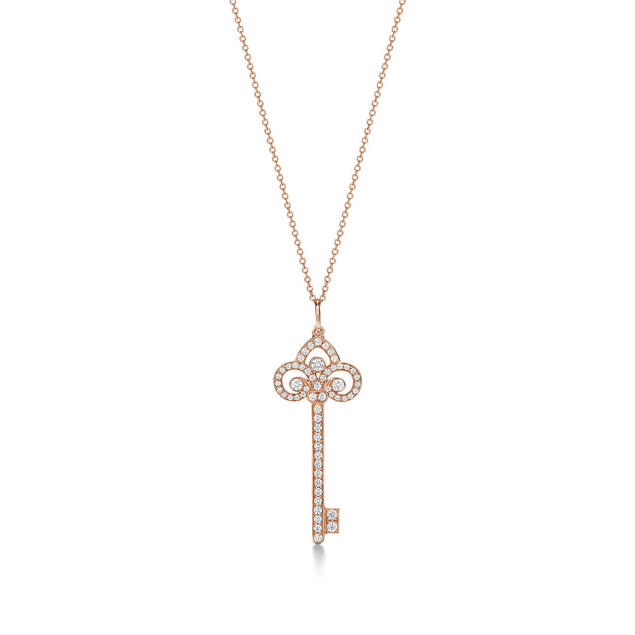 TIFFANY & CO. FLEUR KEY DIAMOND NECKLACE