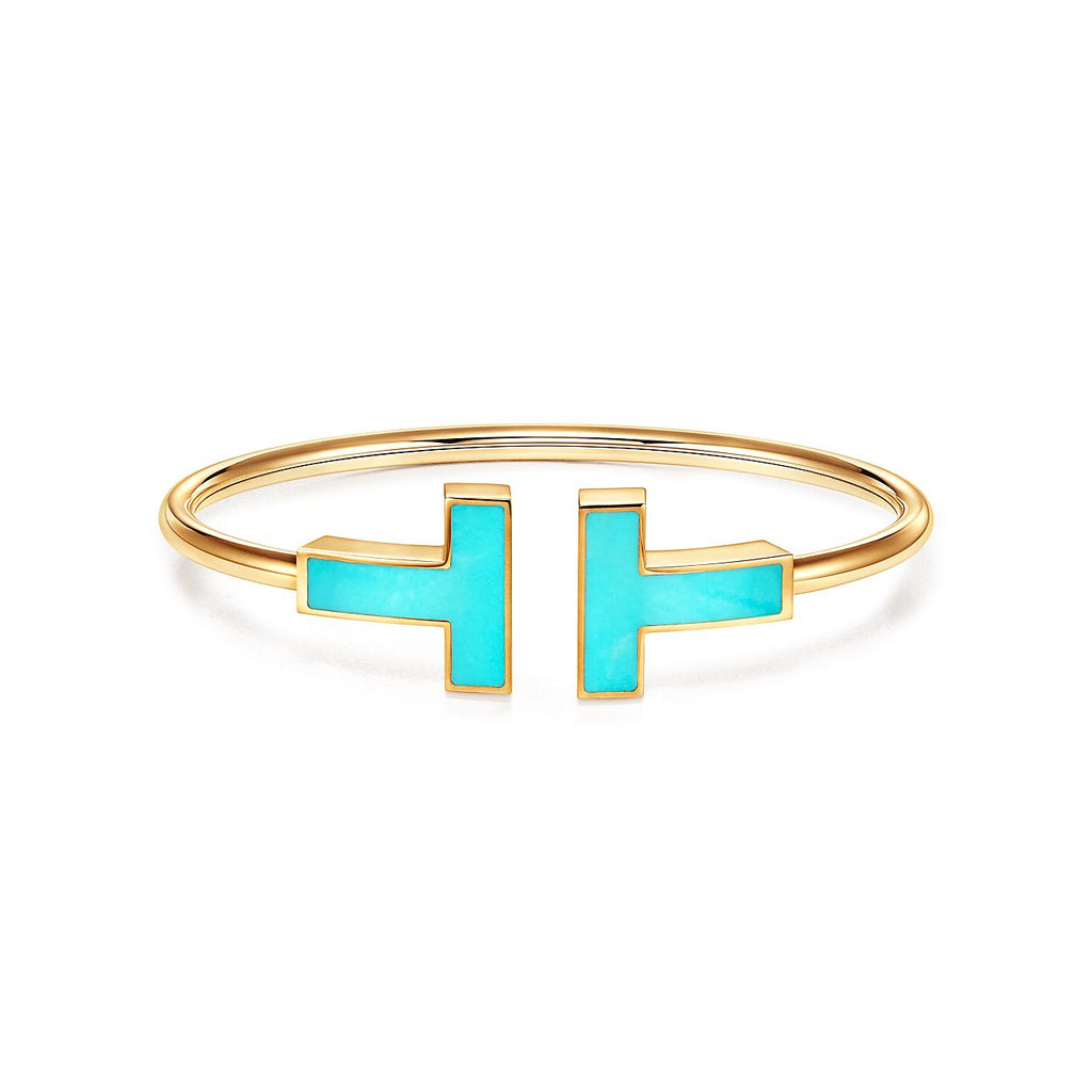 TIFFANY & CO. T WIDE TURQUOISE OPEN BRACELET