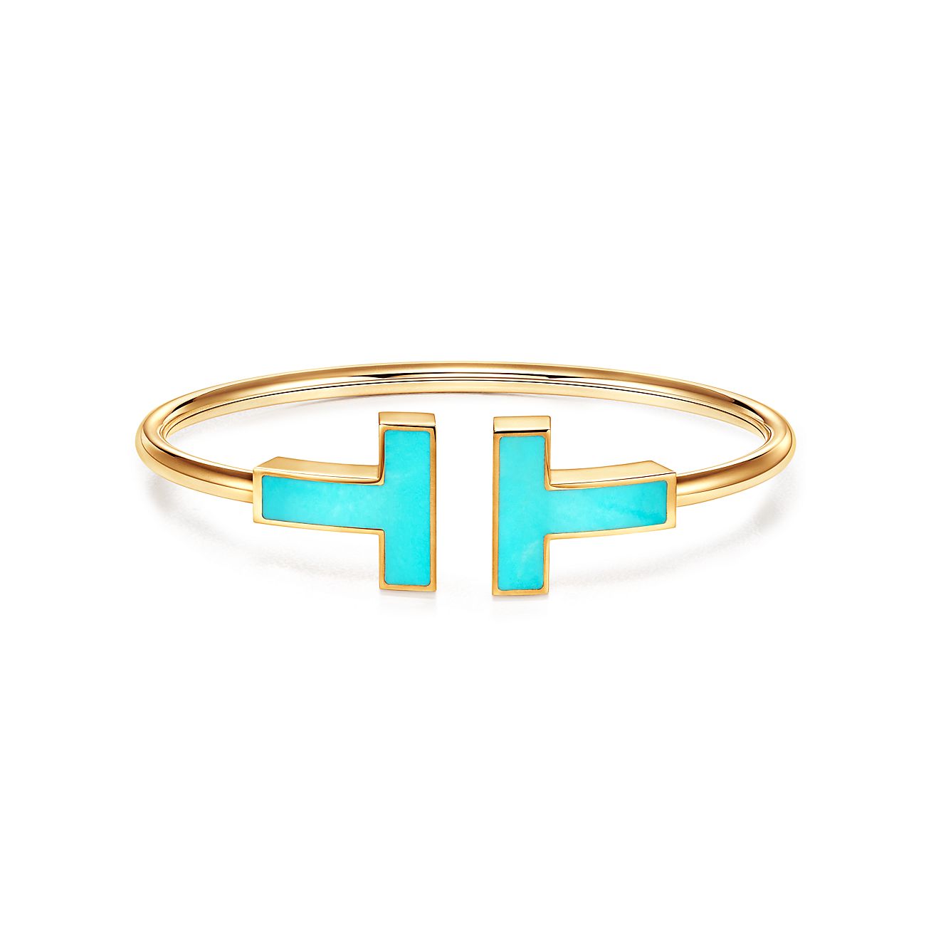 TIFFANY & CO. T WIDE TURQUOISE OPEN BRACELET