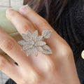 Van Cleef & Arpels DUAL-PURPOSE LOTUS SILVER DIAMONDS RING