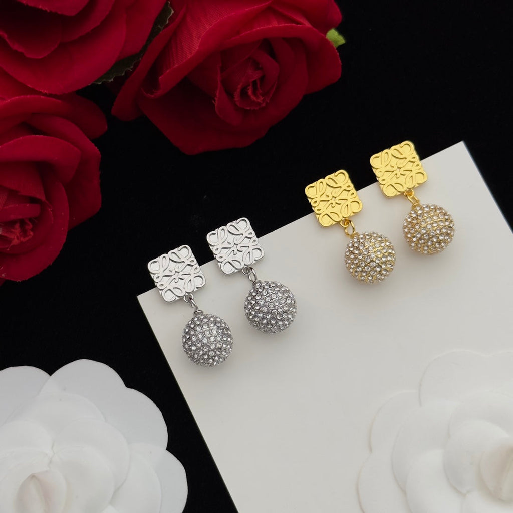 LOEWE ANAGRAM BALL EARRINGS