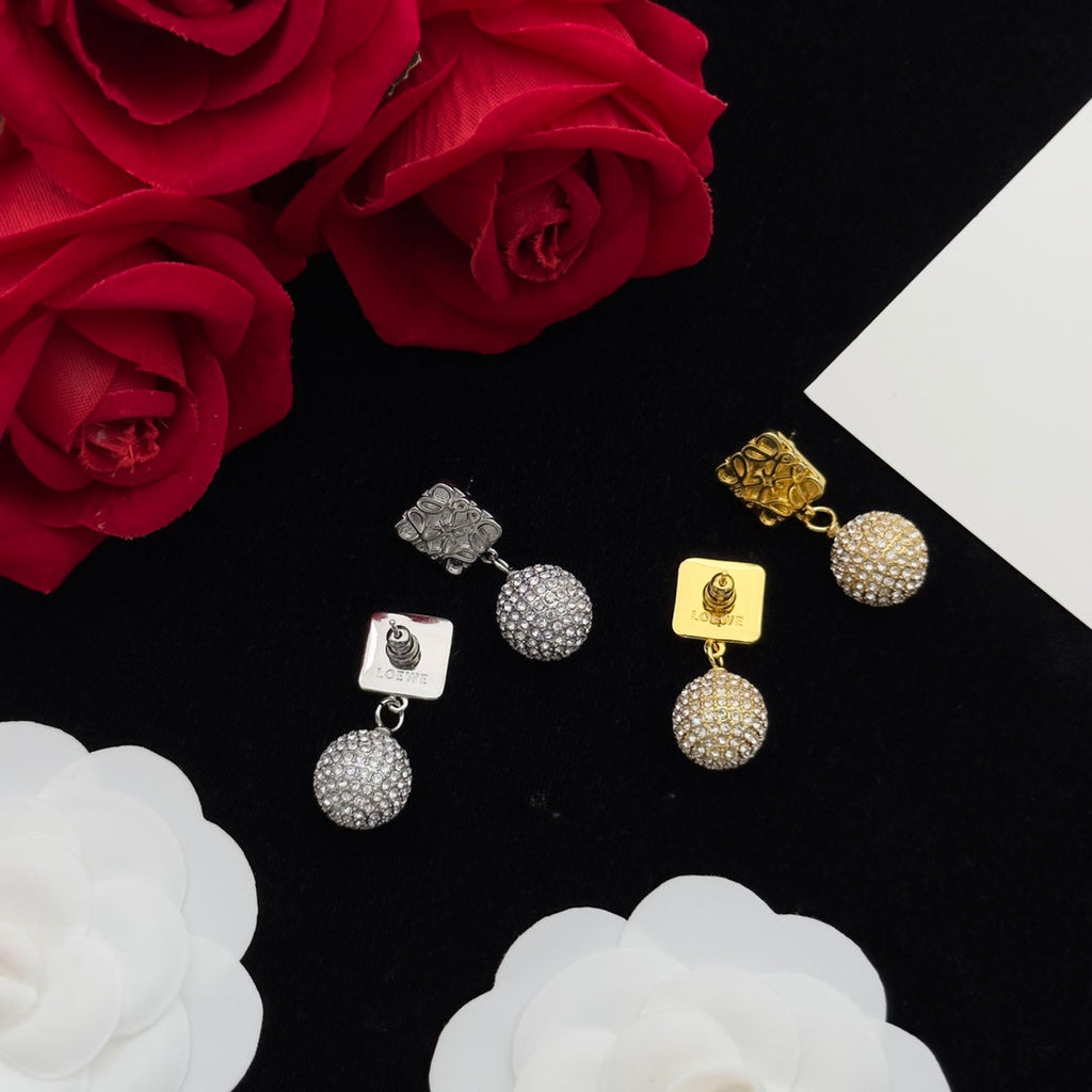 LOEWE ANAGRAM BALL EARRINGS