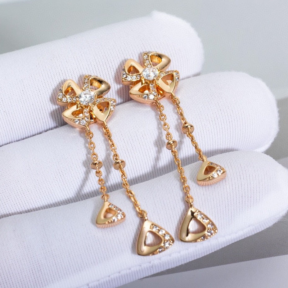 Bvlgari FIOREVER PINK GOLD DIAMONDS EARRINGS